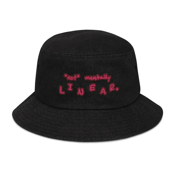 *not* mentally linear (rose) denim bucket hat product image (1)