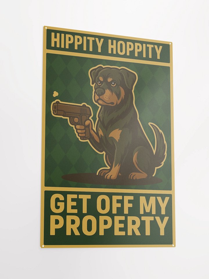 Hippity Hoppity Rottweiler Sign Poster product image (5)