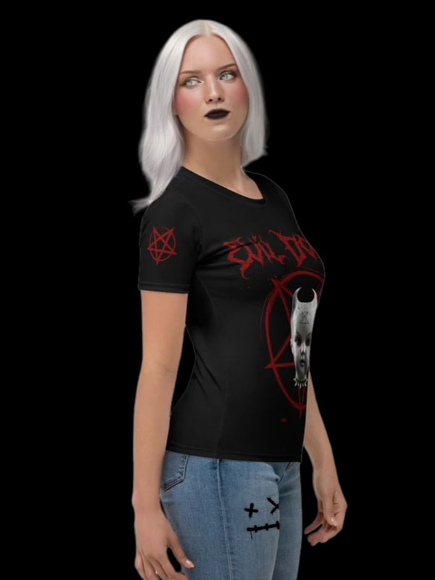 Eerie Doll Red Eyes Women's T-Shirt product image (3)