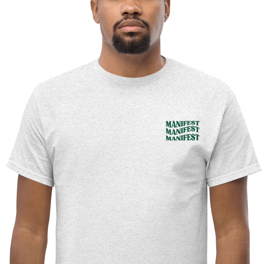 Manifest Embroidered T-Shirt – Align Your Mindset with Style | Premium Minimalist Tee product image (1)