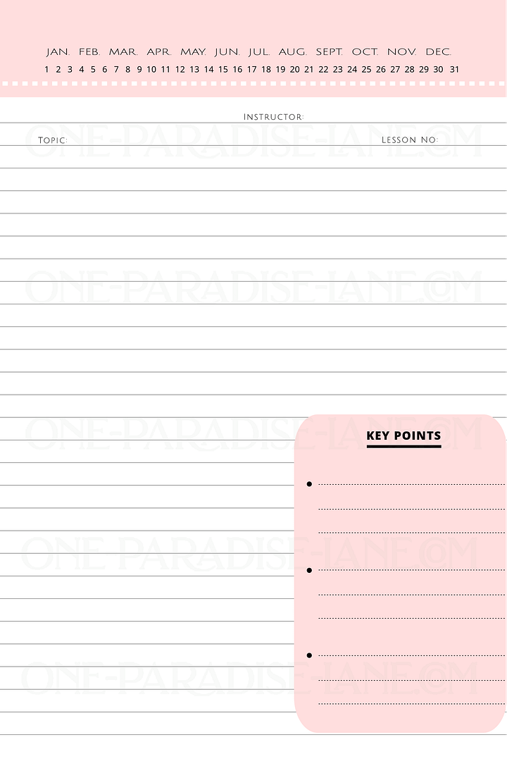 2025 Regular Pioneer School Digital Notebook | Vintage Globe Dusty Pink (PDF) product image (2)
