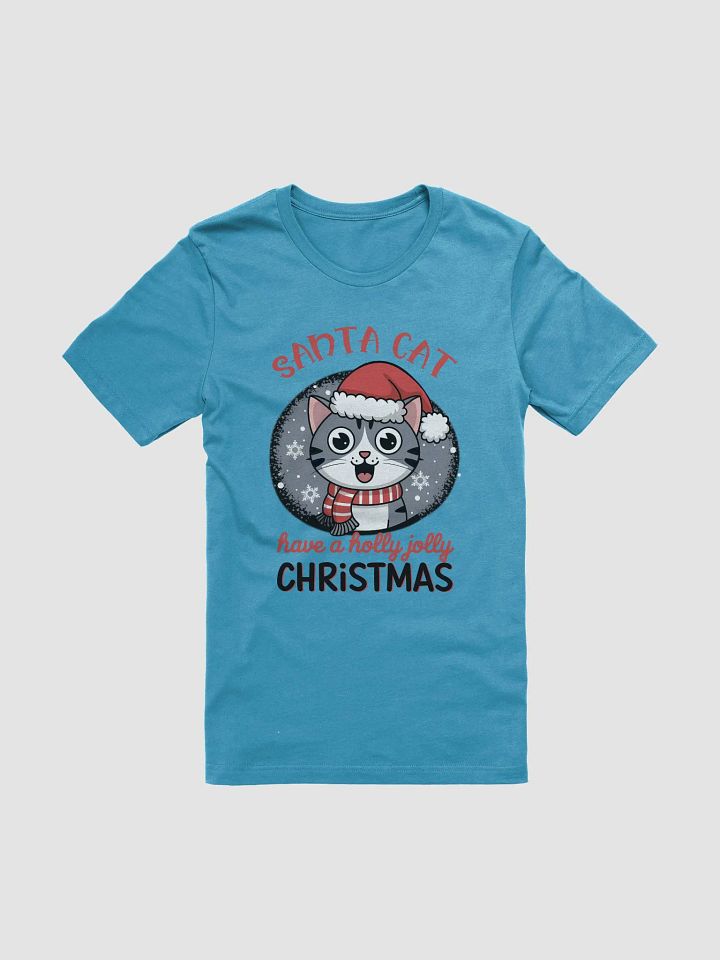Santa Cat Holly Jolly Christmas T-Shirt product image (1)