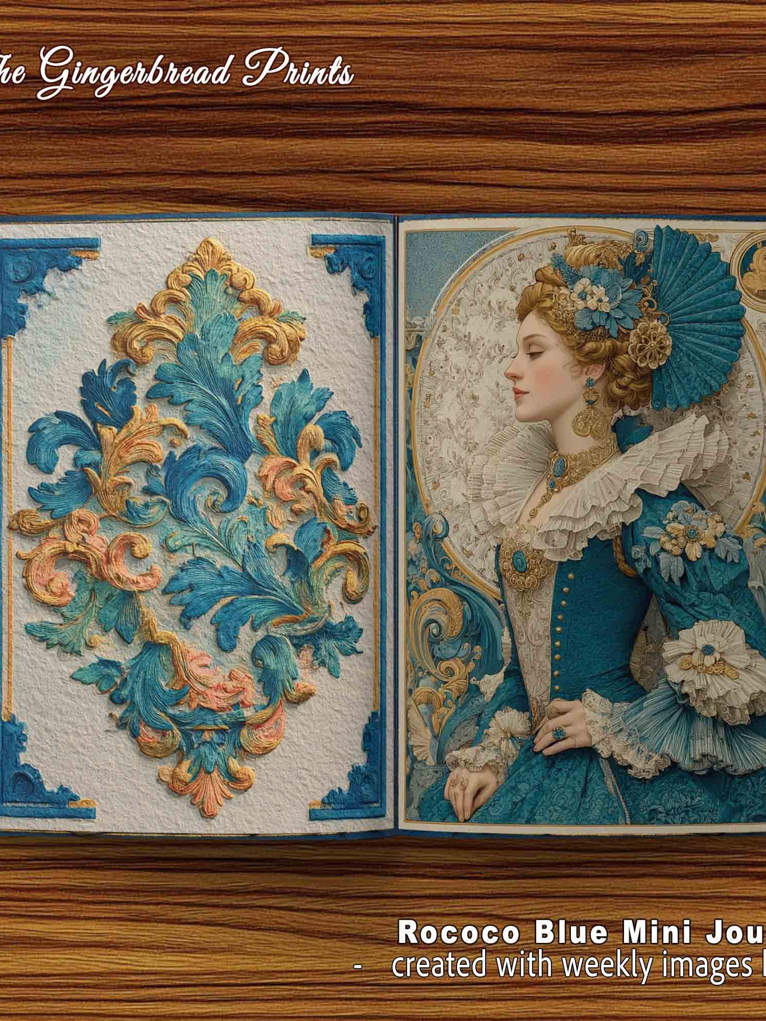 Rococo Blue Mini Journal Kit Digital Download product image (4)