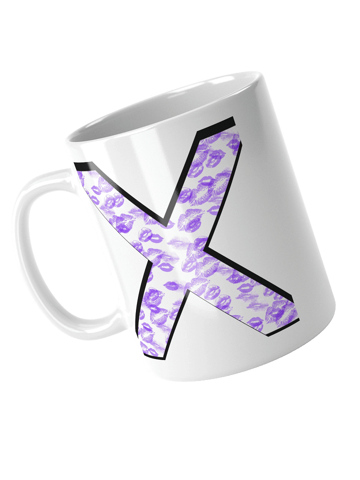 White X Purple Lipstick Kisses | Glossy White Mug product image (1)