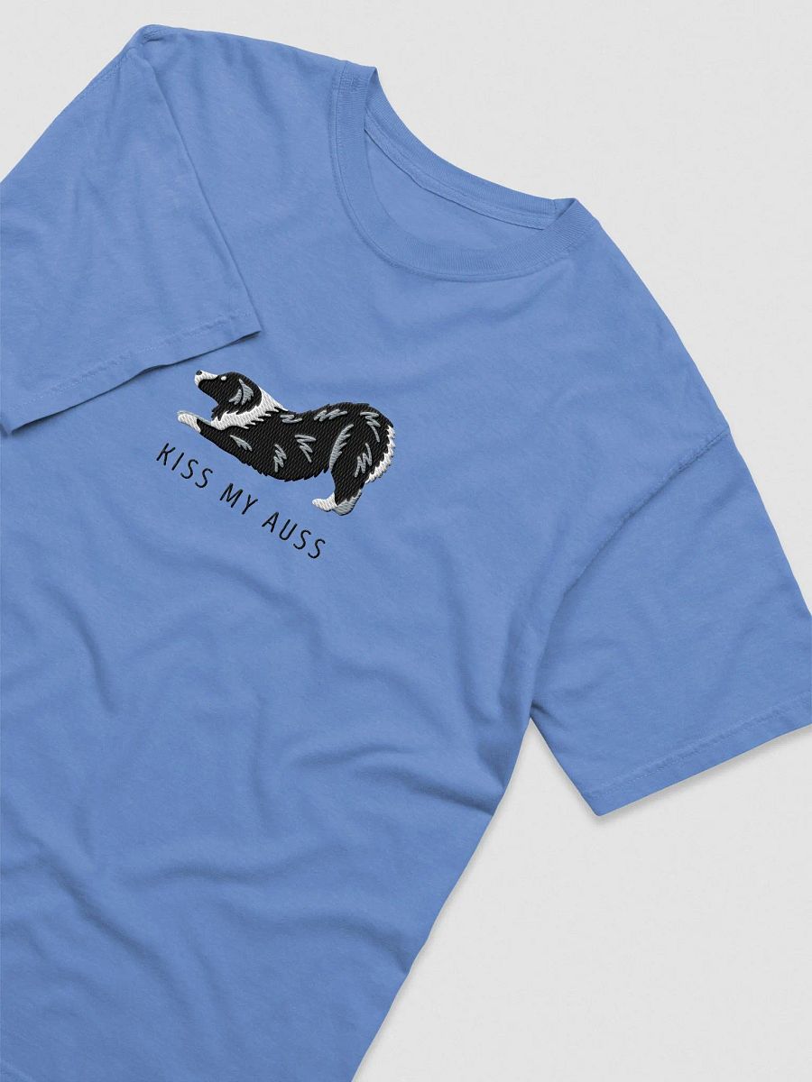 Kiss My Auss(2) T-Shirt(Embroidered) of an Australian Shepherd(Black & White) product image (5)