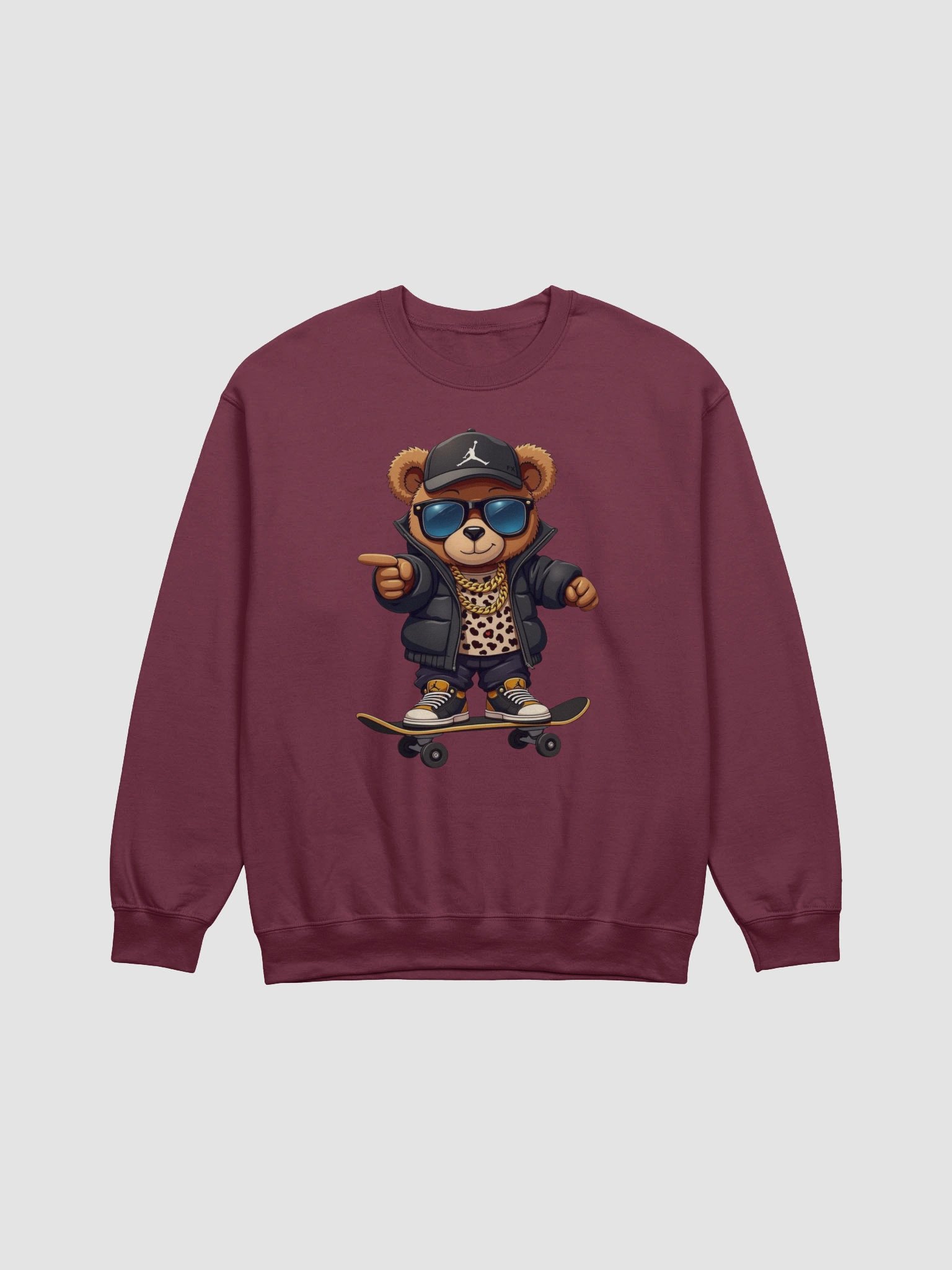 Trendy Bear Skateboard Crewneck Sweatshirt product image (1)