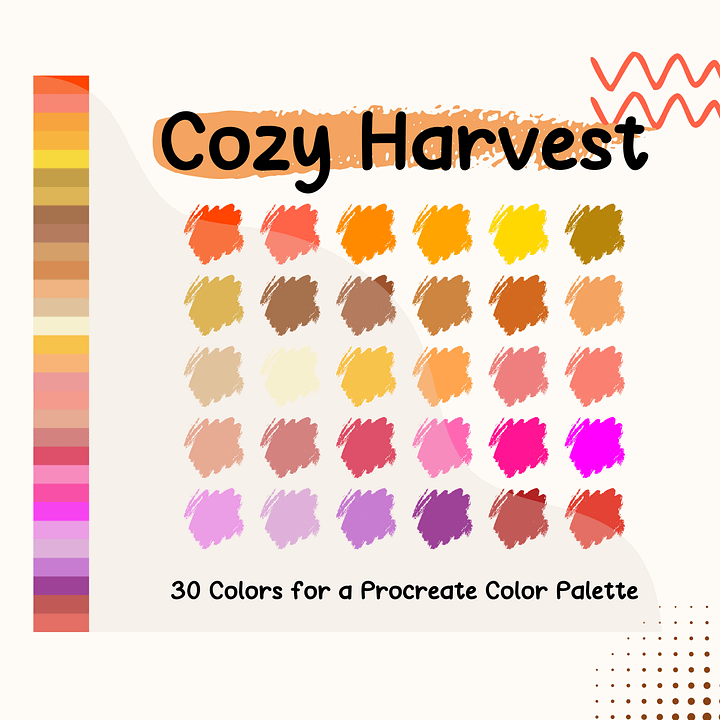 Cozy Harvest Procreate Color Palette with HEX Codes ★ DIGITAL ★ product image (1)