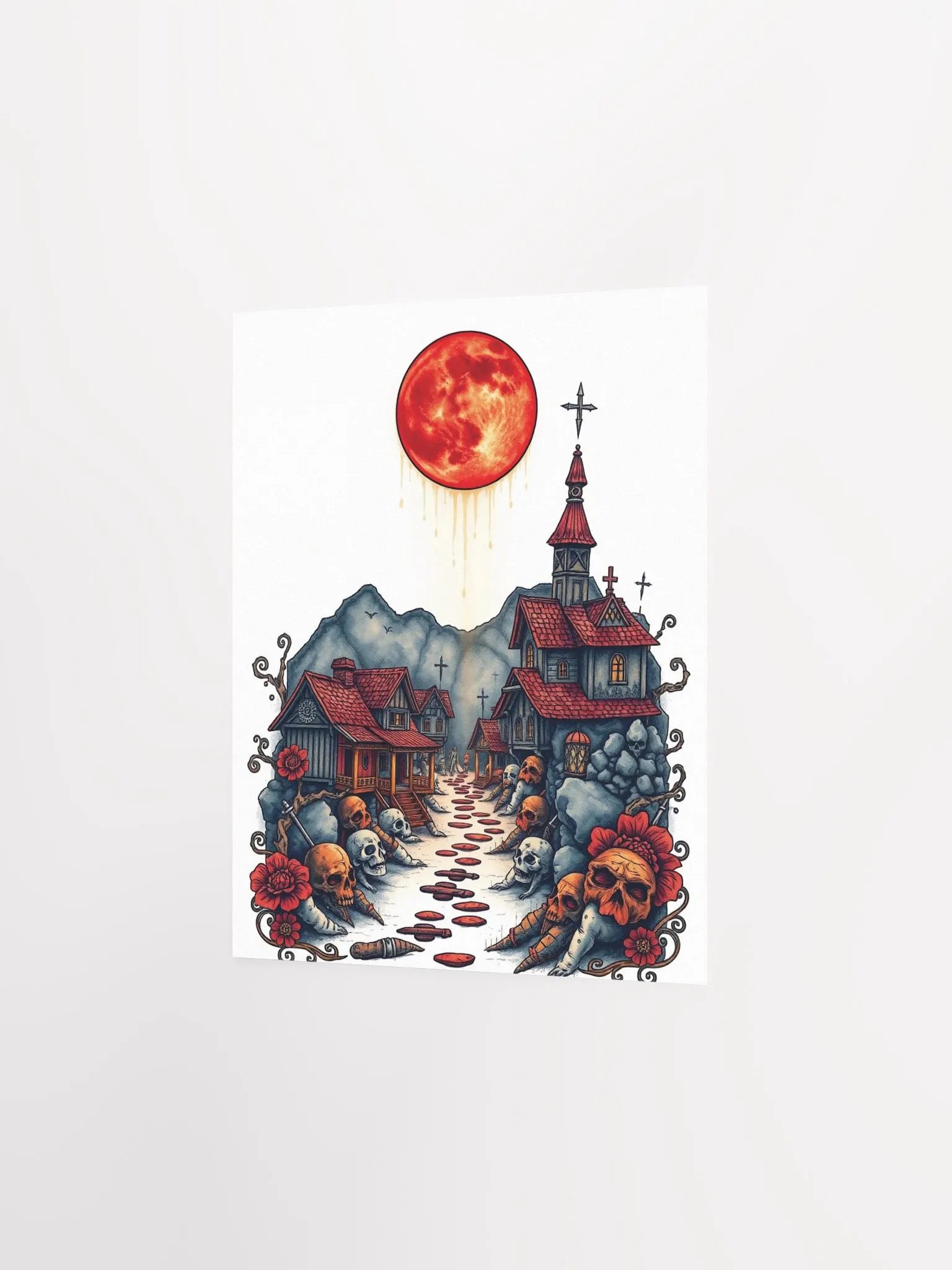 Crimson Moon Village Poster product image (8)