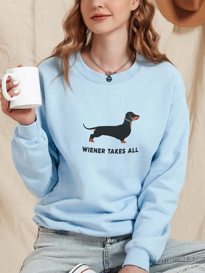 Wiener Takes All Sweatshirt (Embroidered) of a Dachshund product image (2)