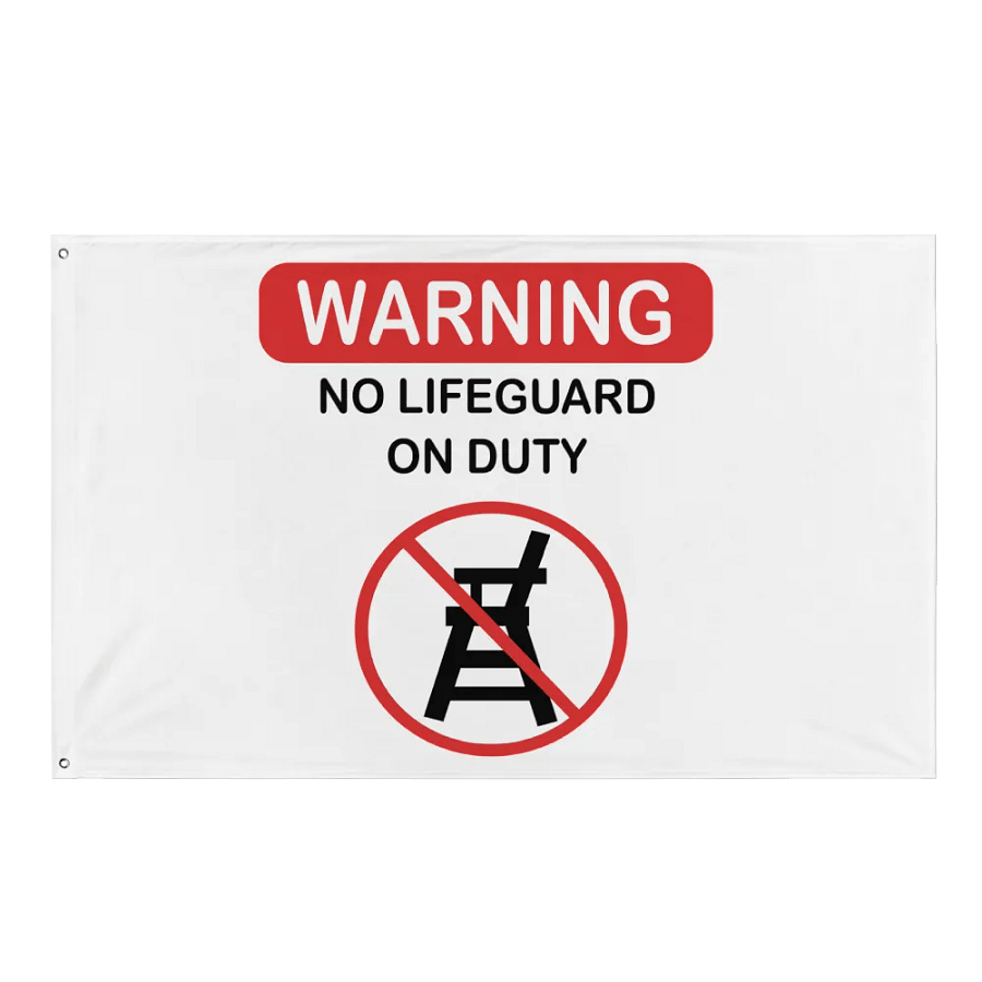Warning Sign All-Over Print Flag product image (1)