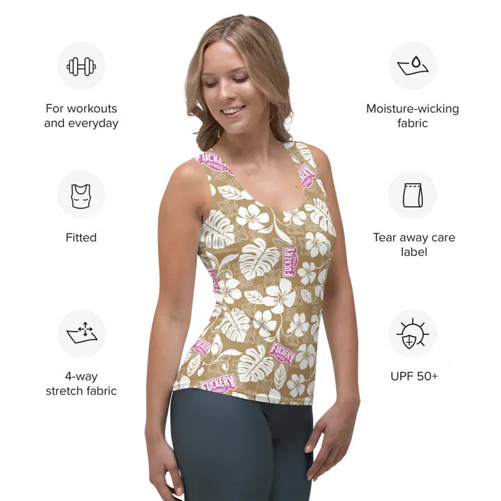 Ladies Fuckey Offroad Tank Top - Tan/Pink product image (2)