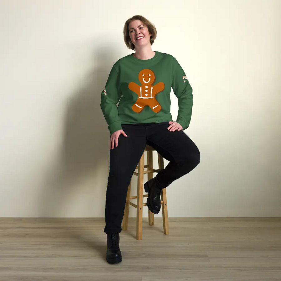 Smiley Gingerbread Man Organic Sweatshirt product image (9)