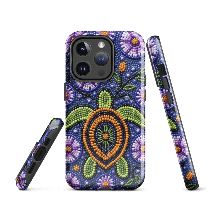 Turtle and Flowers Faux-beaded MagSafe® iPhone® Case product image (3)