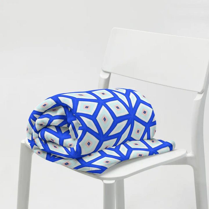 Blue Octagonal Star Throw Blanket product image (2)