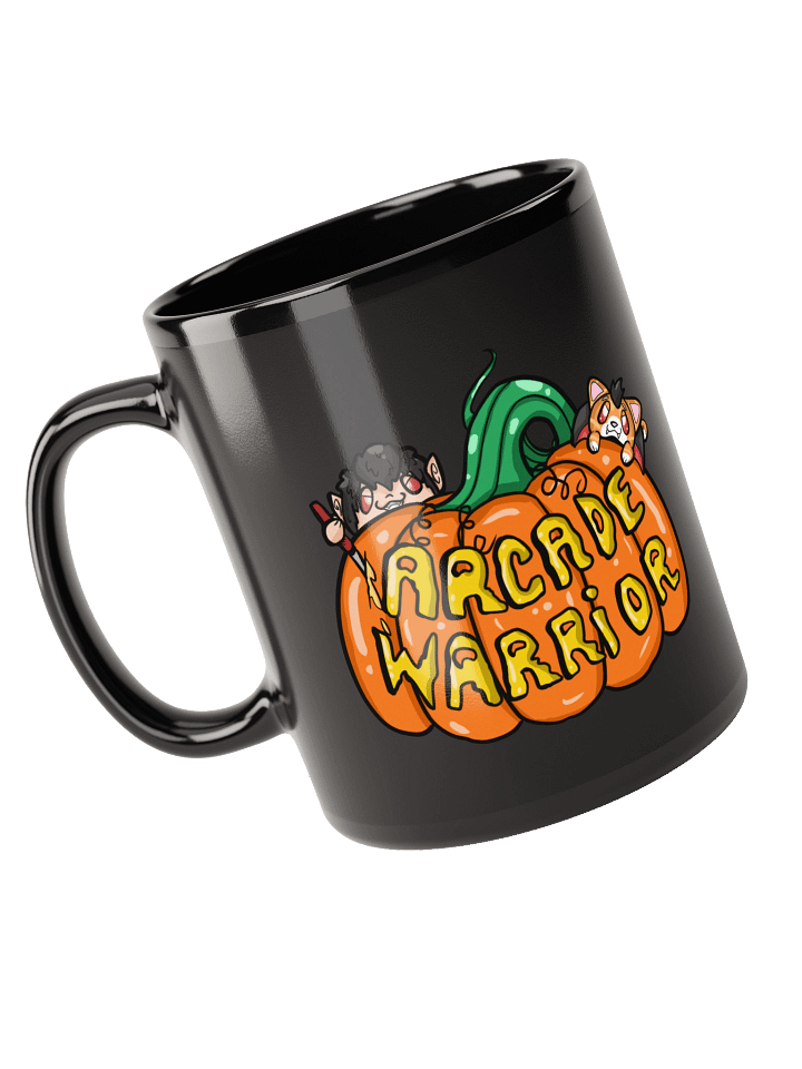 Arcade Warrior Pumpkin Black Mug Halloween 2025 product image (1)