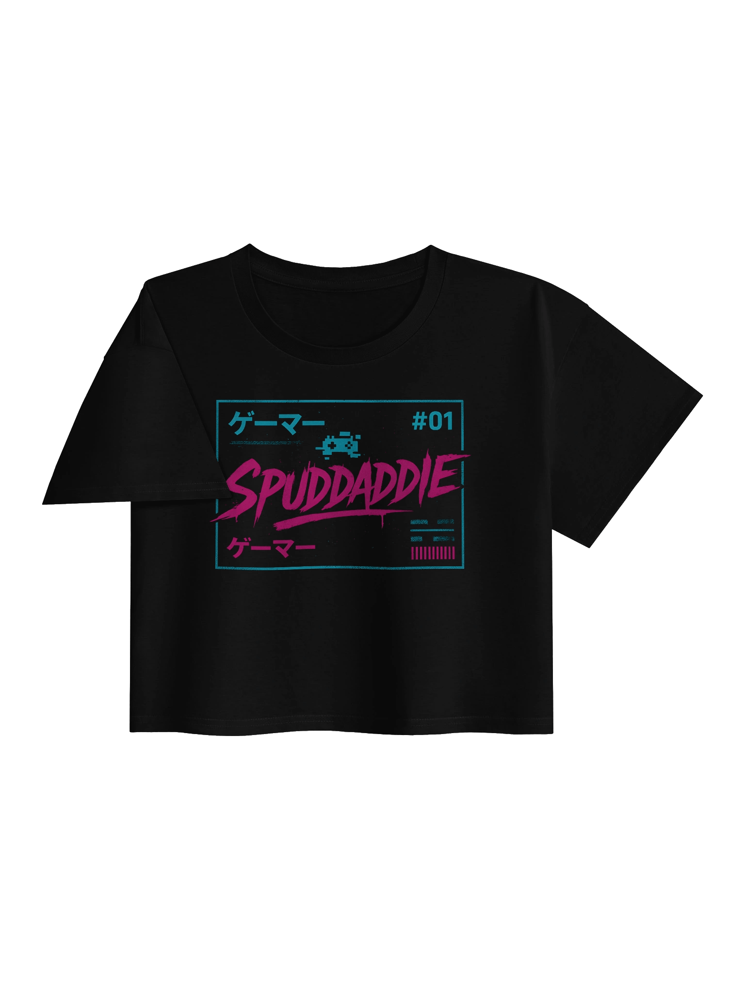 SpudDaddie Gamer #01 Neon Grid Crop Tee product image (3)