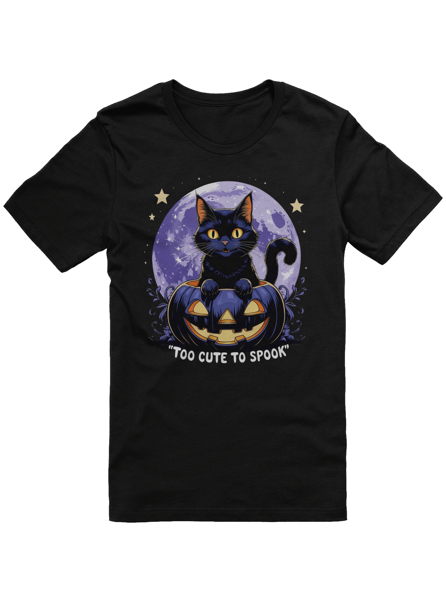 Whimsical Cat in Pumpkin Moonlight T-Shirt product image (4)