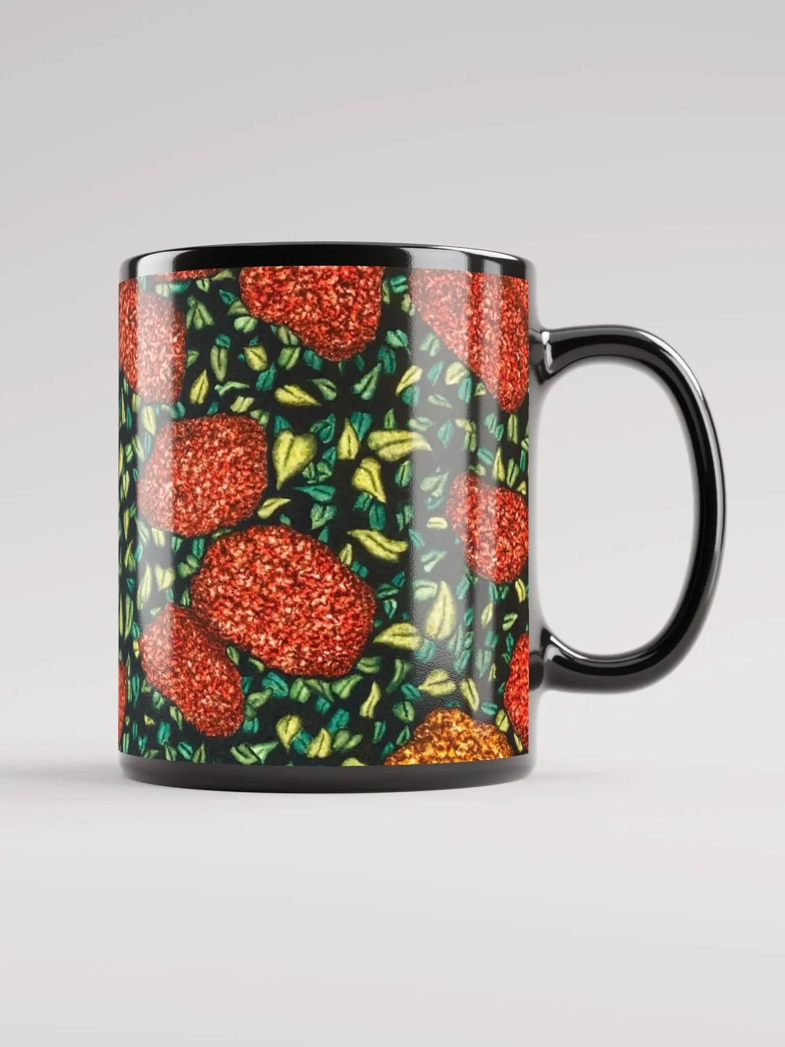 HYDRANGEAS II black glossy mug product image (5)
