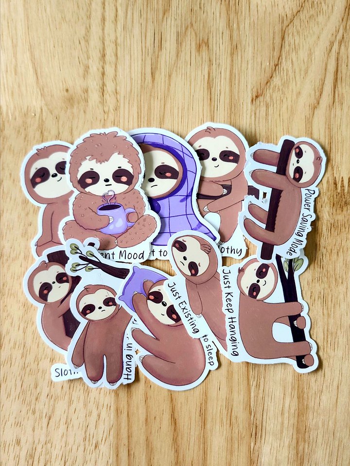 Sloth Mental Health Sticker Collection product image (2)