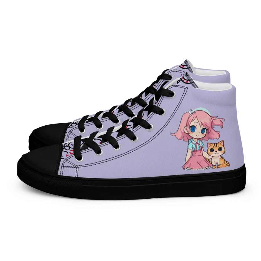 Cheerful Cat Girl High Top Canvas Shoes product image (4)