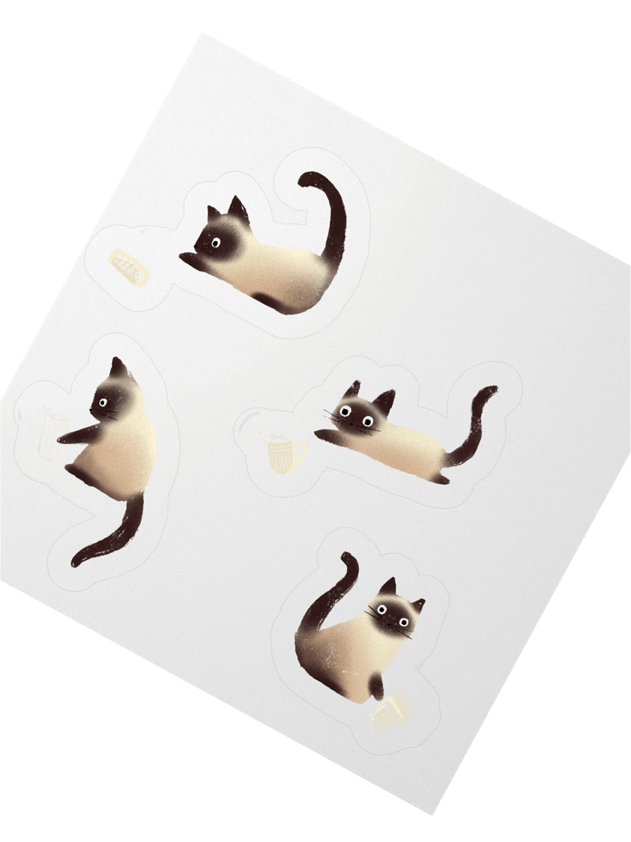 Bad Siamese Cats Knocking Stuff Over Stickers product image (6)