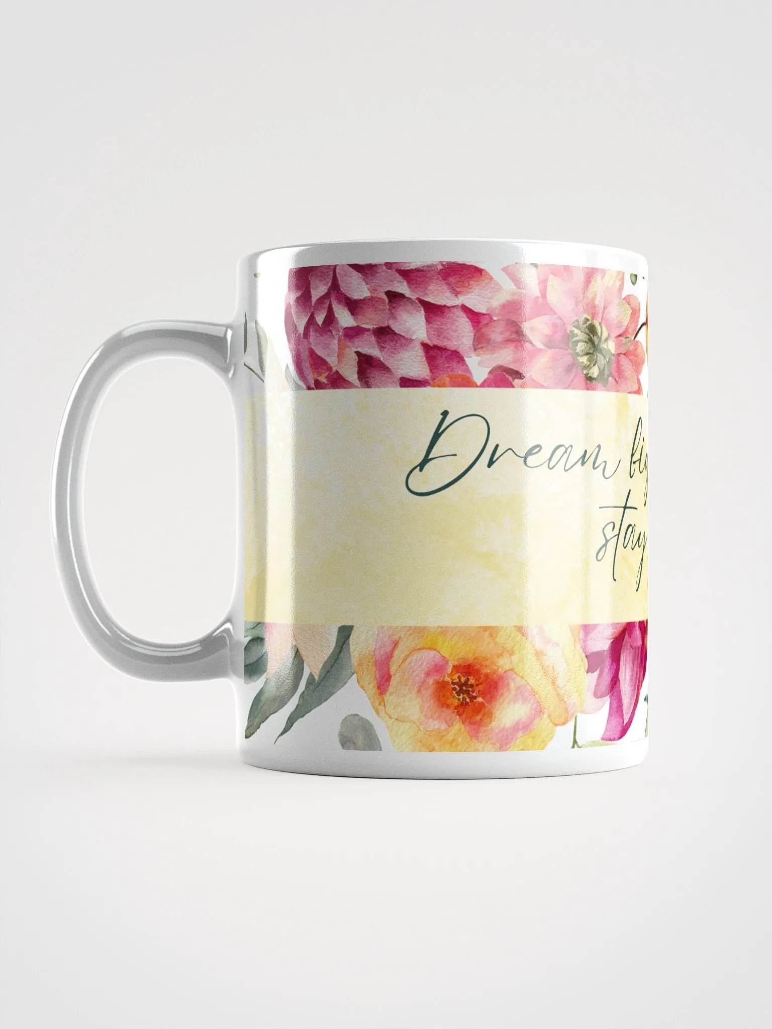 Floral Motivation White Glossy Mug product image (6)