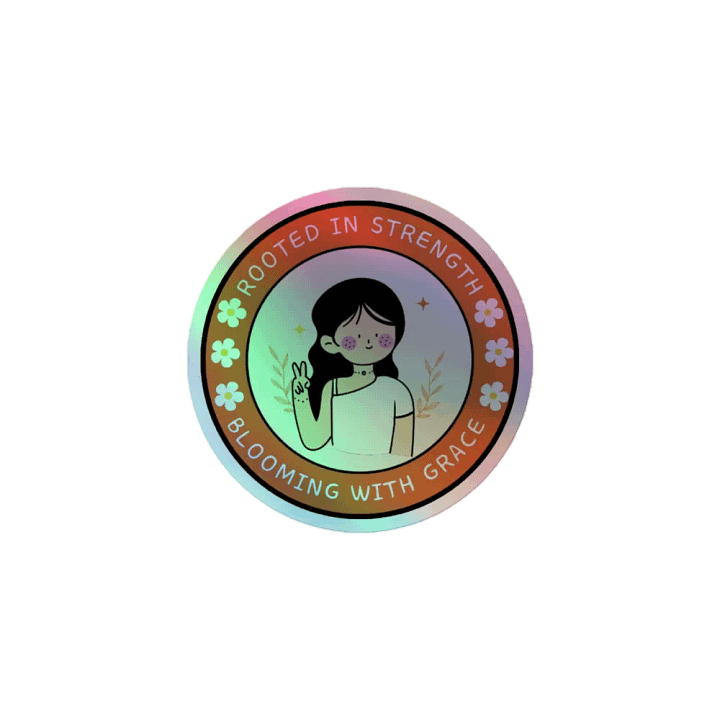 Rooted in Strength Holographic Sticker Sheet product image (1)