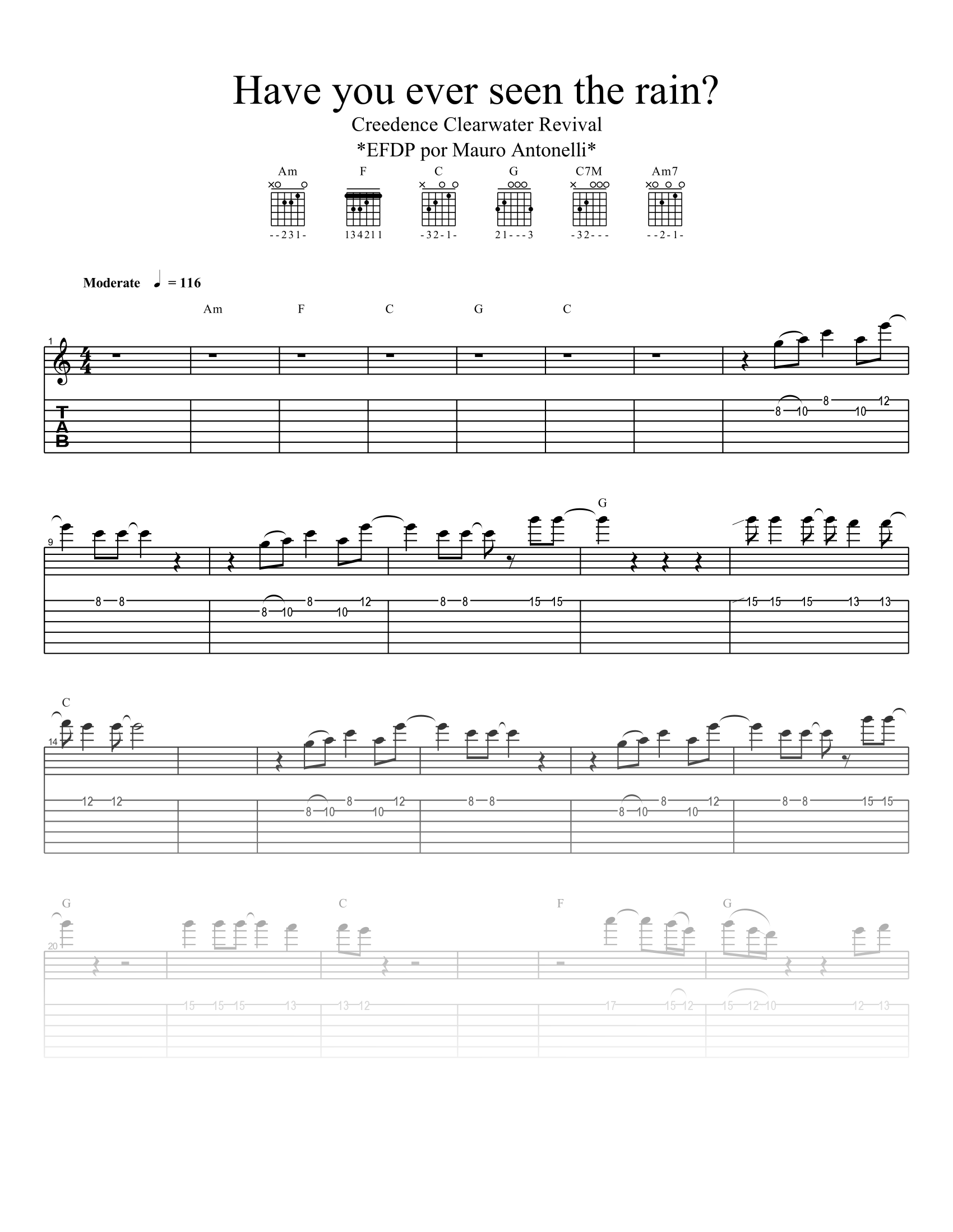Have you ever seen the rain - Partitura + Tabs + Acordes + Pista product image (1)