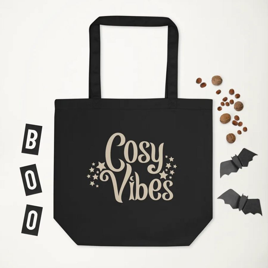 Cosy Vibes Eco Cotton Tote Bag - Black product image (6)