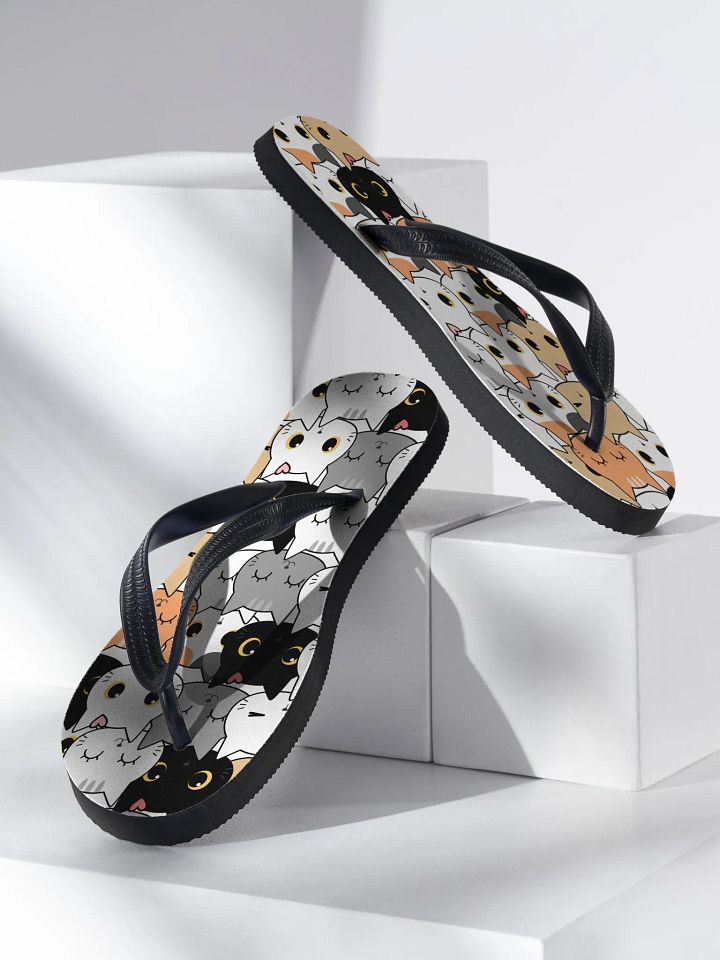 Crazy Cat Person Flip Flops product image (2)