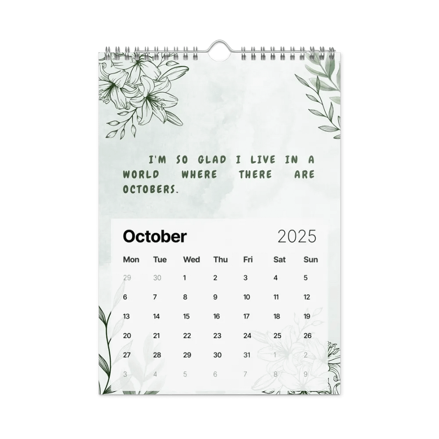FLORAL INSPIRATIONAL QUOTES WALL CALENDAR 2025 product image (12)