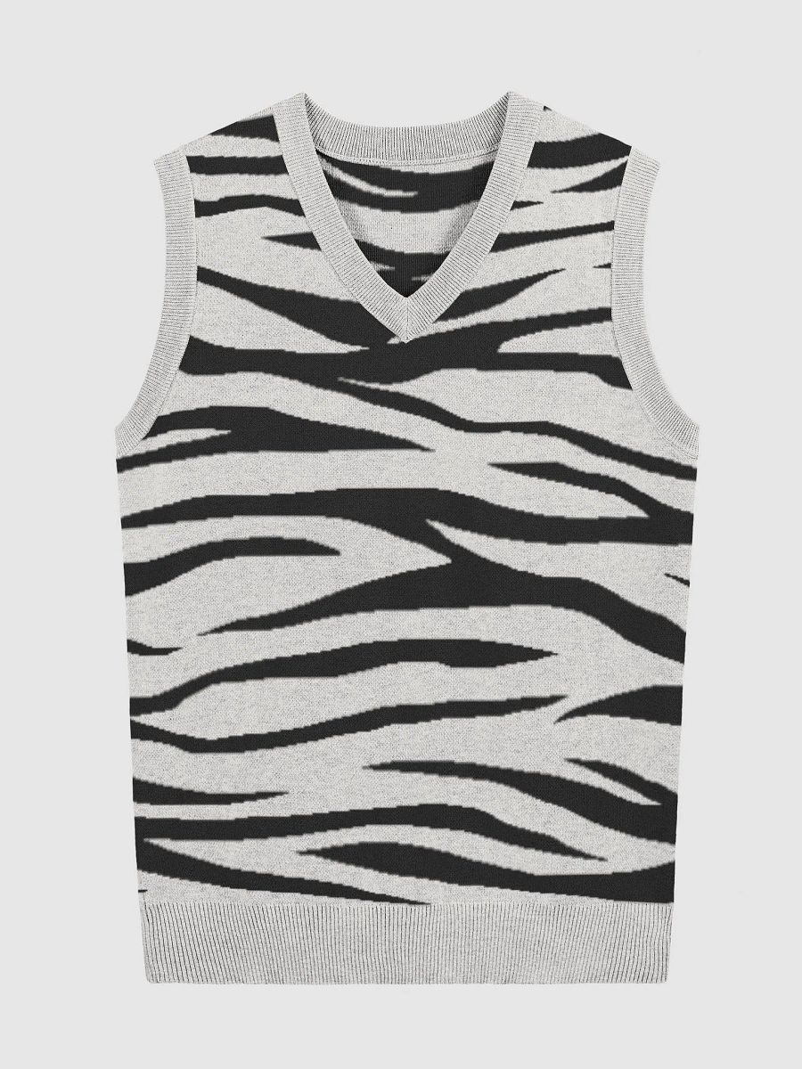 Zebra Chic Knitted V-Neck Vest product image (4)