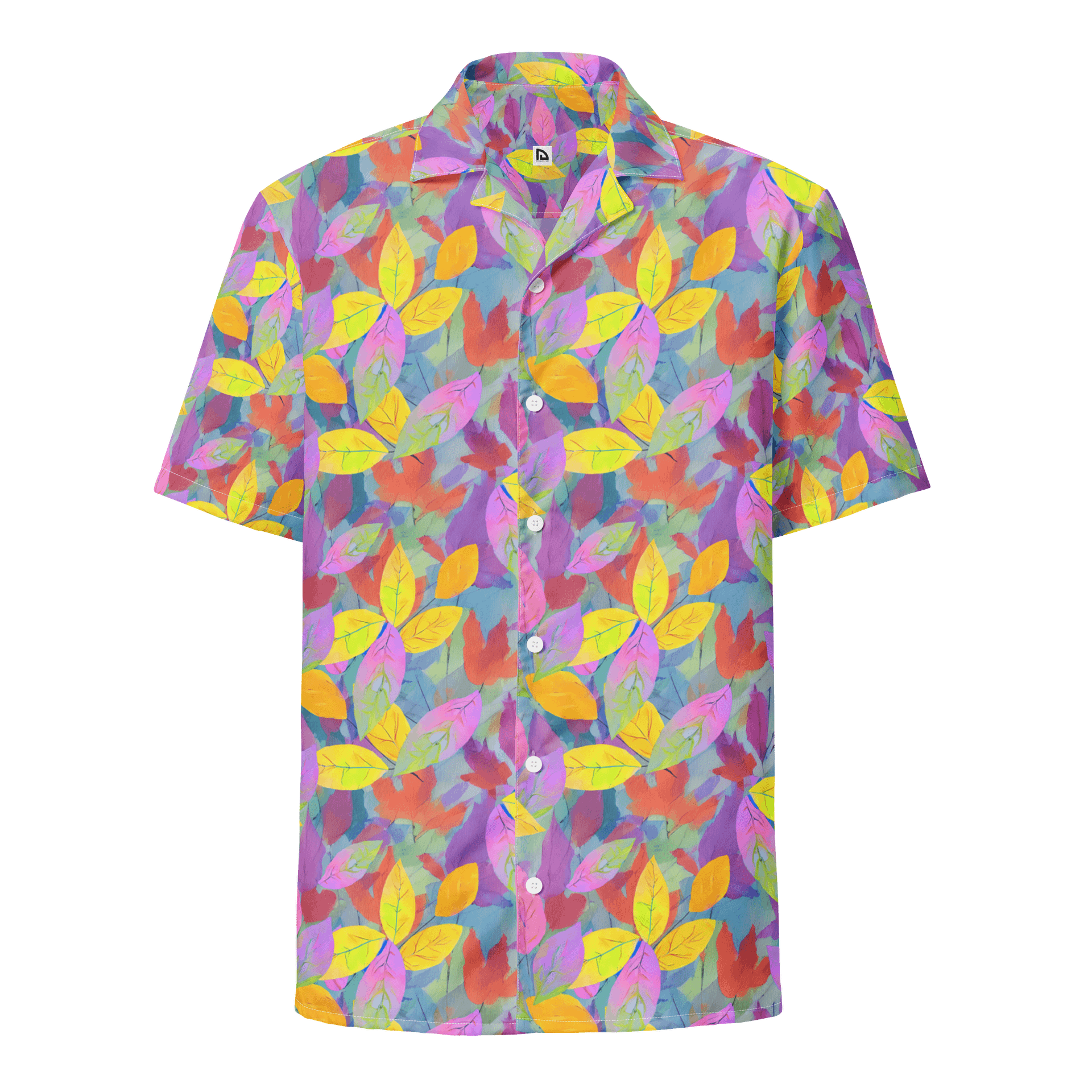 Yellow Pink Leaves Hawaiian Shirt product image (1)