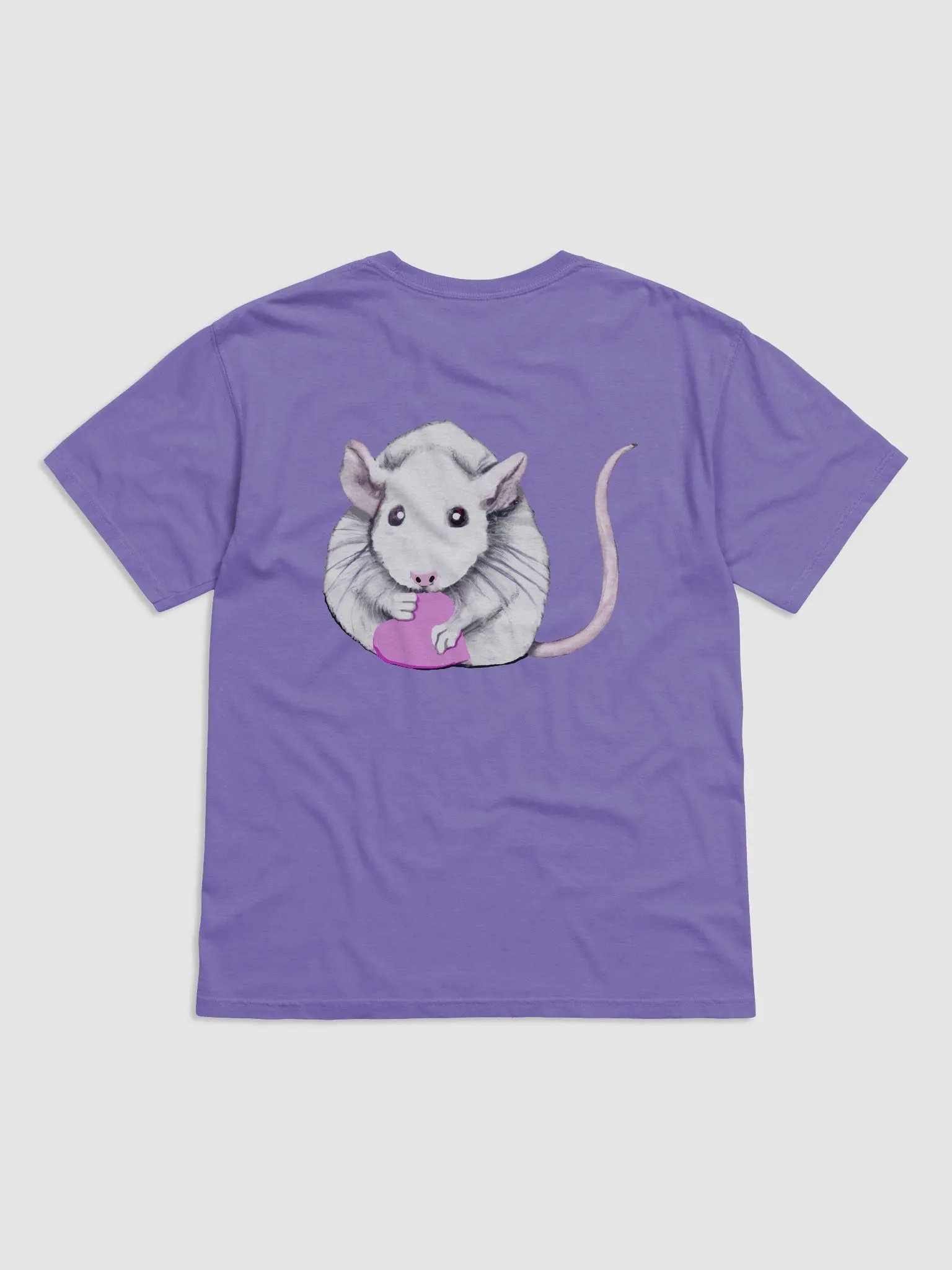 White rat with heart t shirt product image (30)