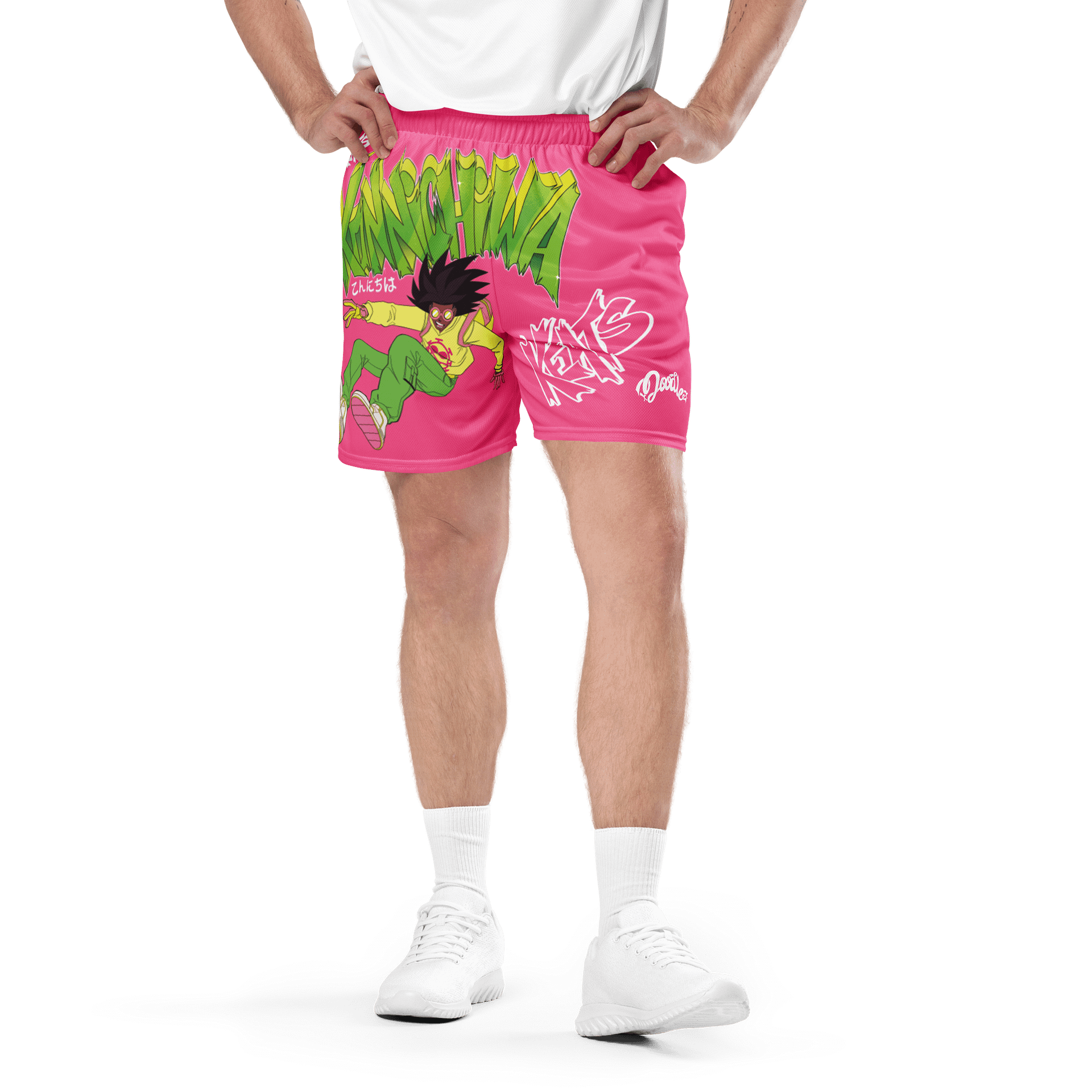 KONNICHIWA - Pink Mesh Shorts (with pockets) product image (5)