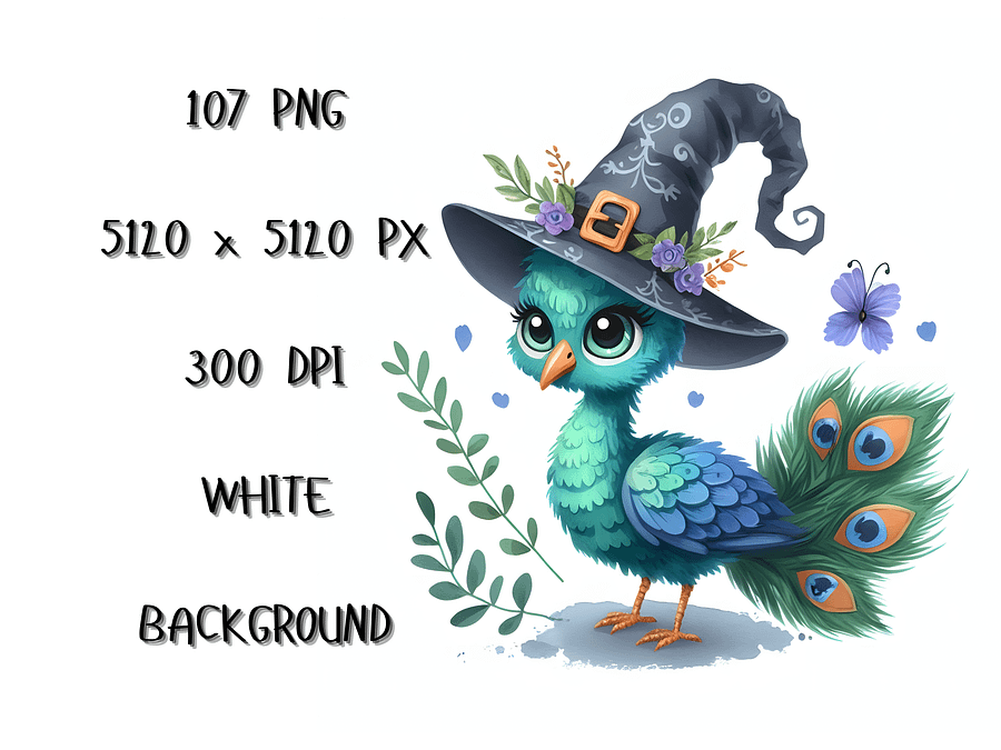Halloween PNG, Cute Animals as a Witch PNG, Sticker, Mug, dtf, Shirts, PNG Download product image (6)