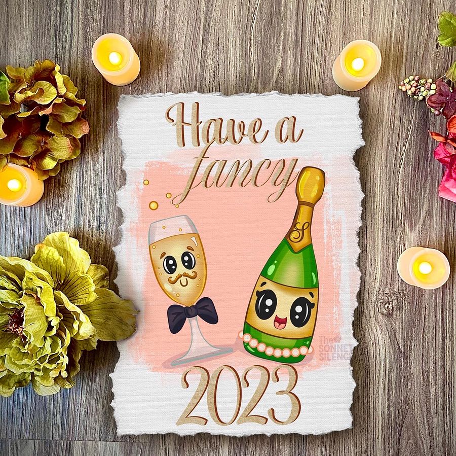New Year lineart/coloring page product image (2)