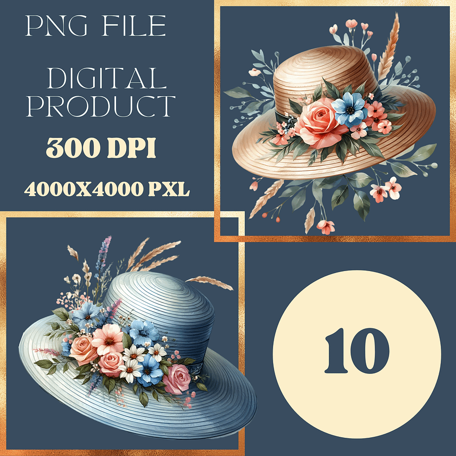 Classic Watercolor Church Hat Clipart product image (3)