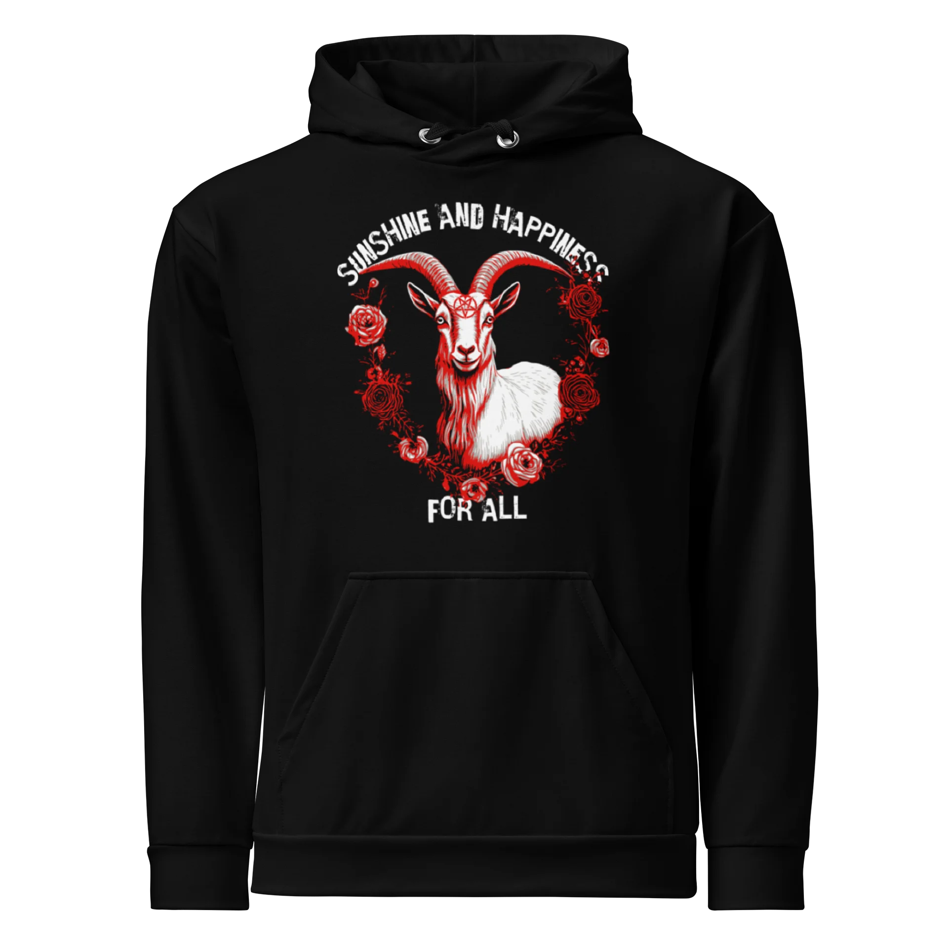 Baphomet Sunshine and Happiness Unisex Hoodie - Red Edition product image (1)