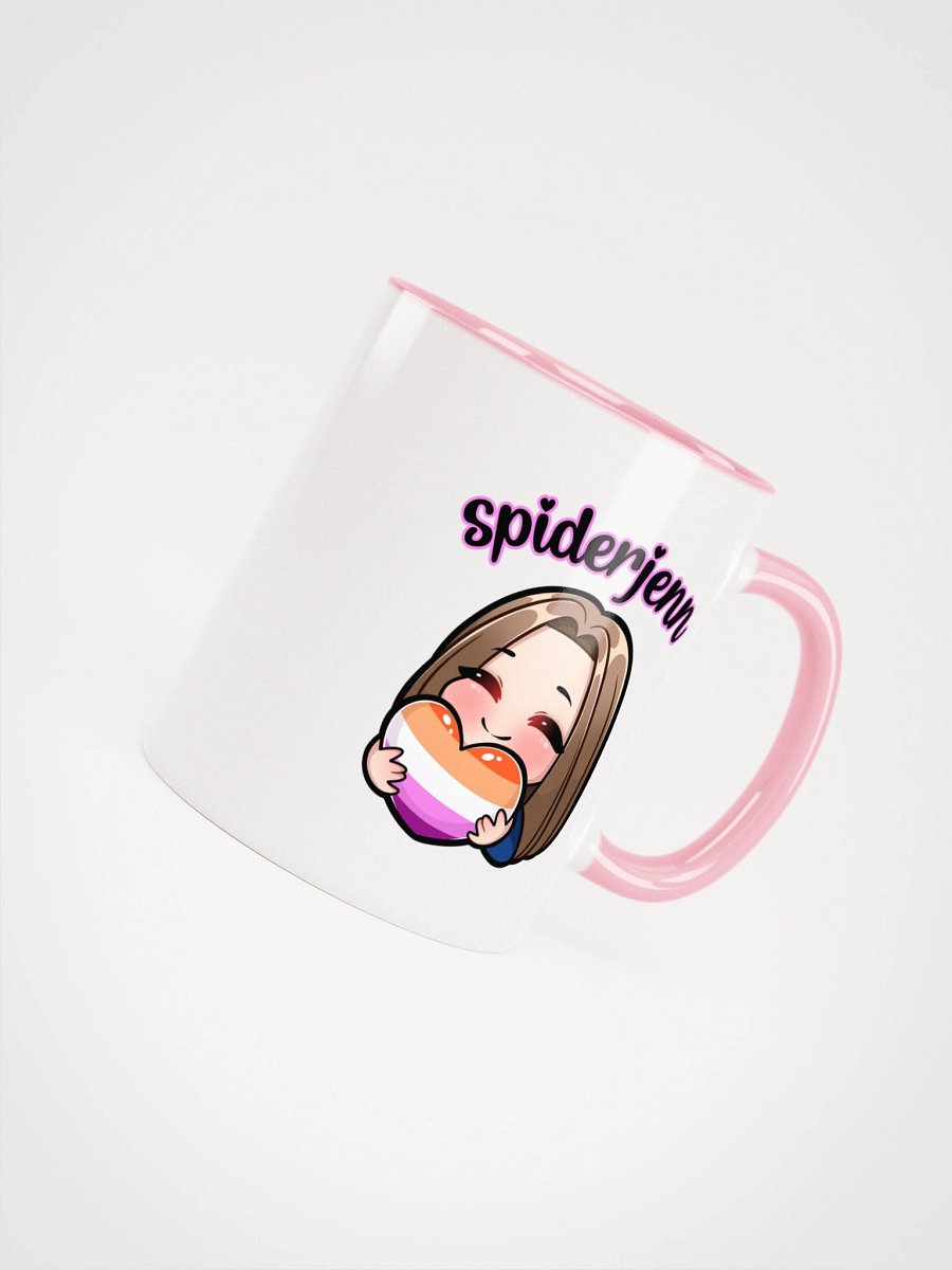 SpiderJenn Lesbian Heart Mug (Pink) product image (4)