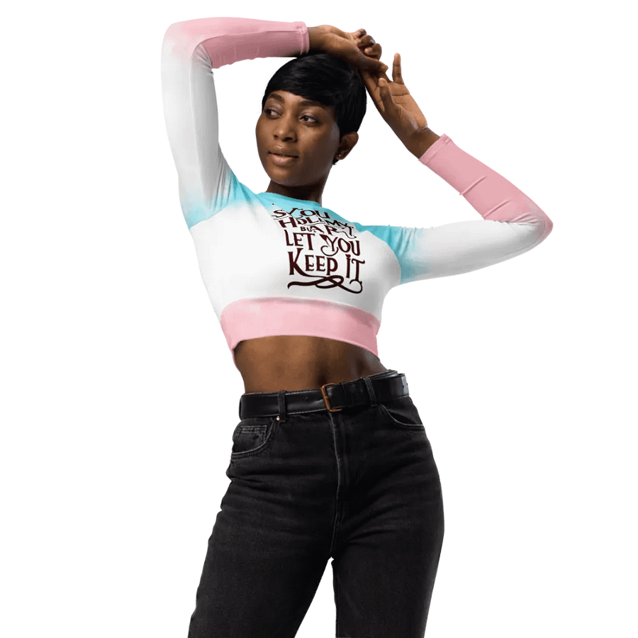 Valentine All-Over Print Recycled Long Sleeve Crop Top product image (3)