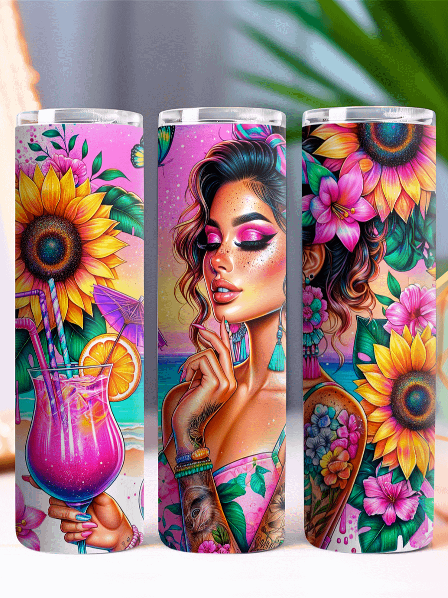 It's Not Alcohol - Tropical Colors Summer Vibes Stainless Steel Tumbler product image (2)