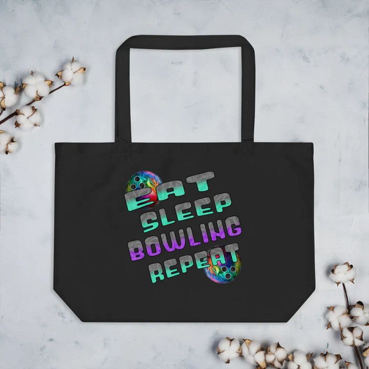 Eat Sleep Bowling Repeat Angle Vibrant Ball Repeat Eco Tote product image (2)