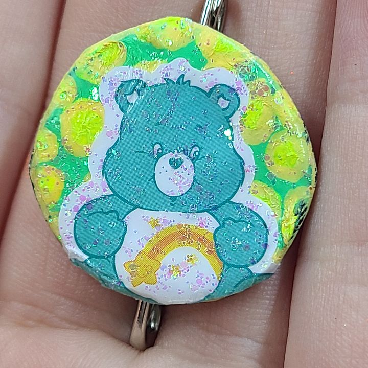 Wish Bear Care Bear Bottle cap pin product image (1)
