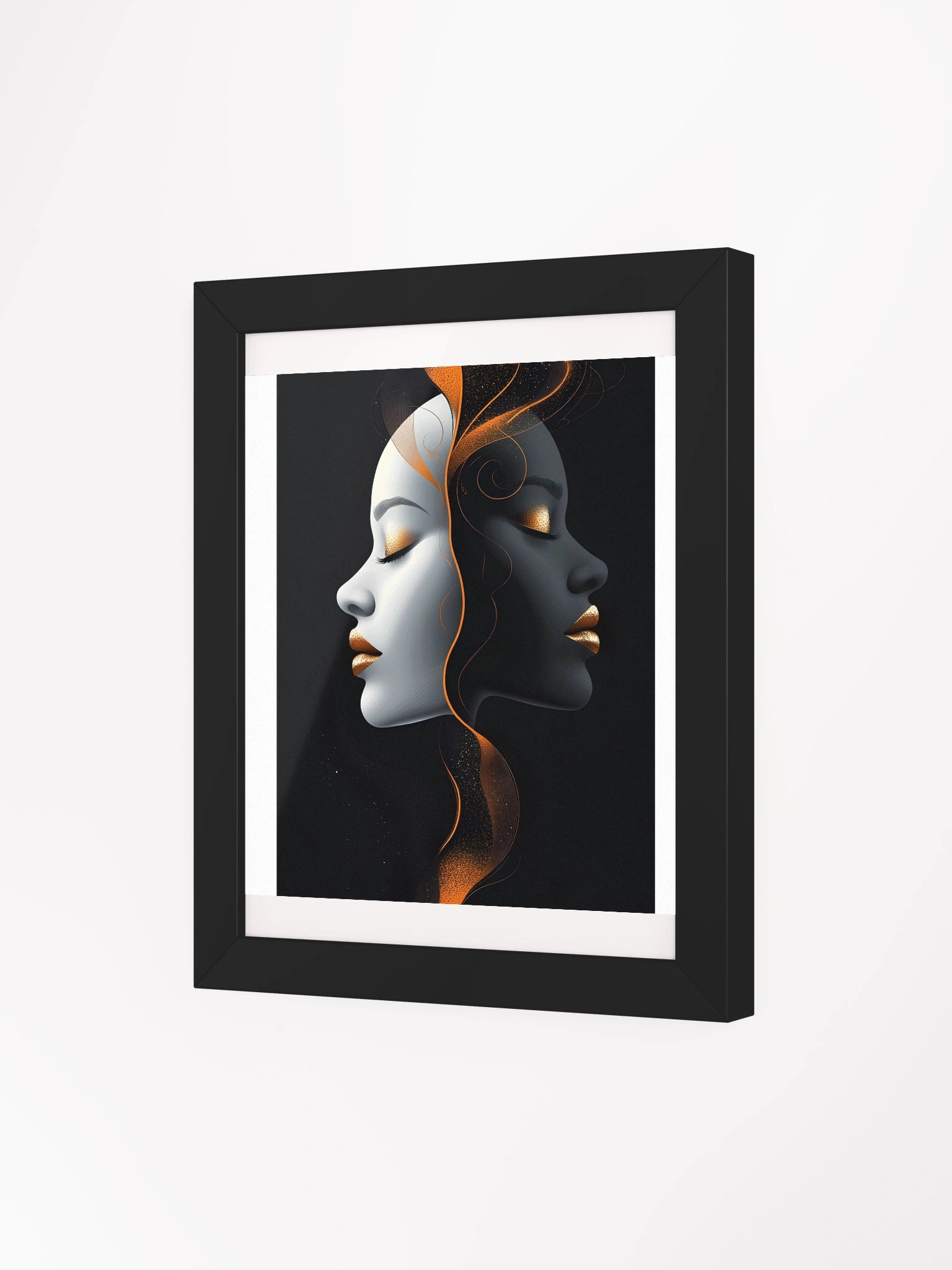 Dual-Profile Wall Art - Black, White Face Modern Abstract Wall Art product image (8)