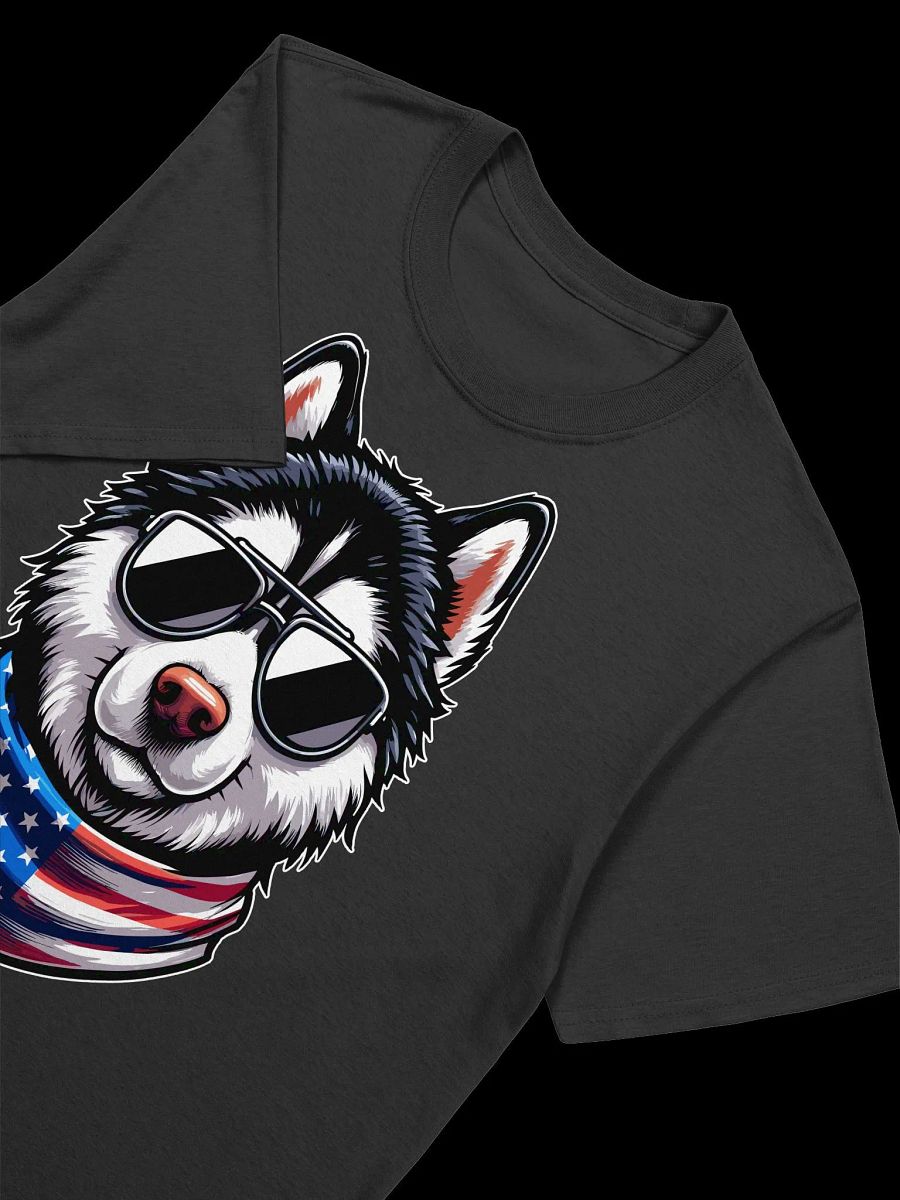 Patriotic Husky - American Flag Dog with Sunglasses T-Shirt product image (18)