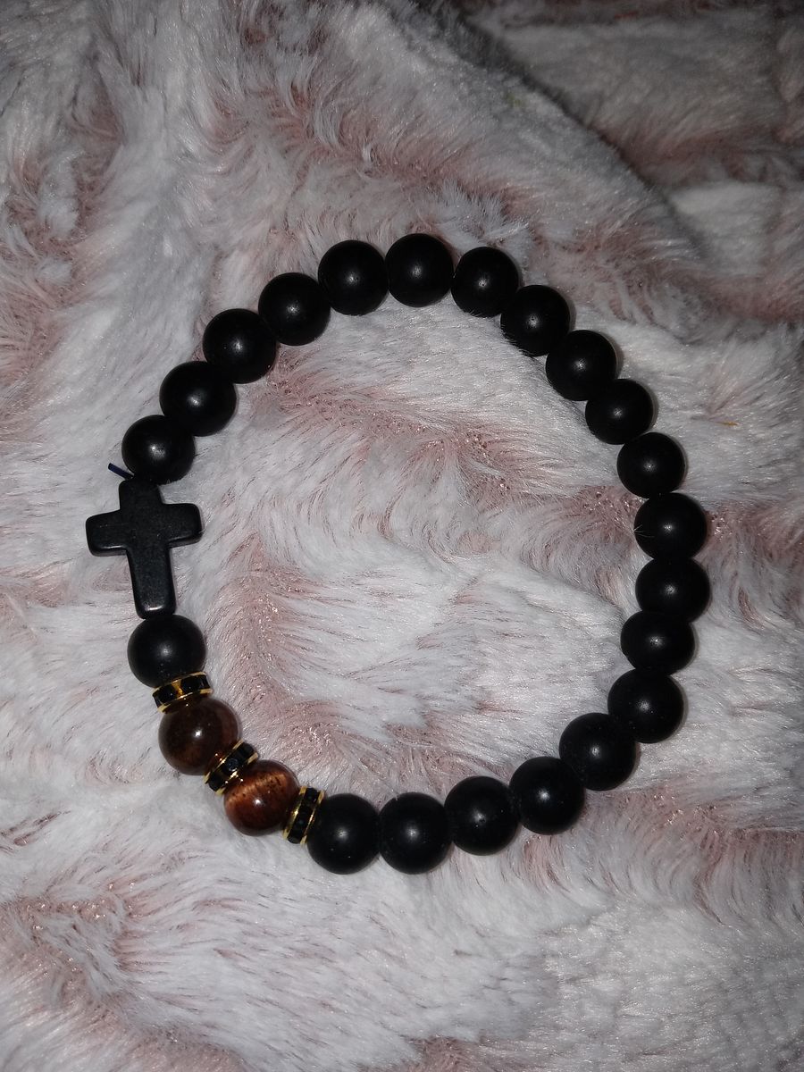 Boss momma black onyx&tiger eye healing stone bracelet product image (1)