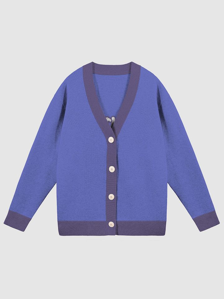 HABITUAL INSTIGATIOR (lg. lined design, duotone violet and taupe) knitwear cardigan product image (1)
