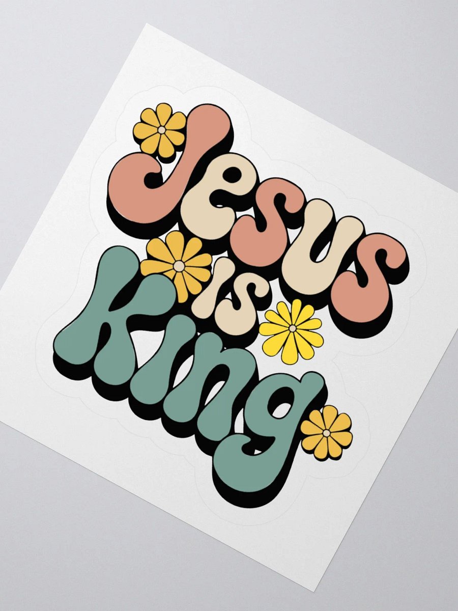 Retro Floral Jesus is King Stickers product image (9)