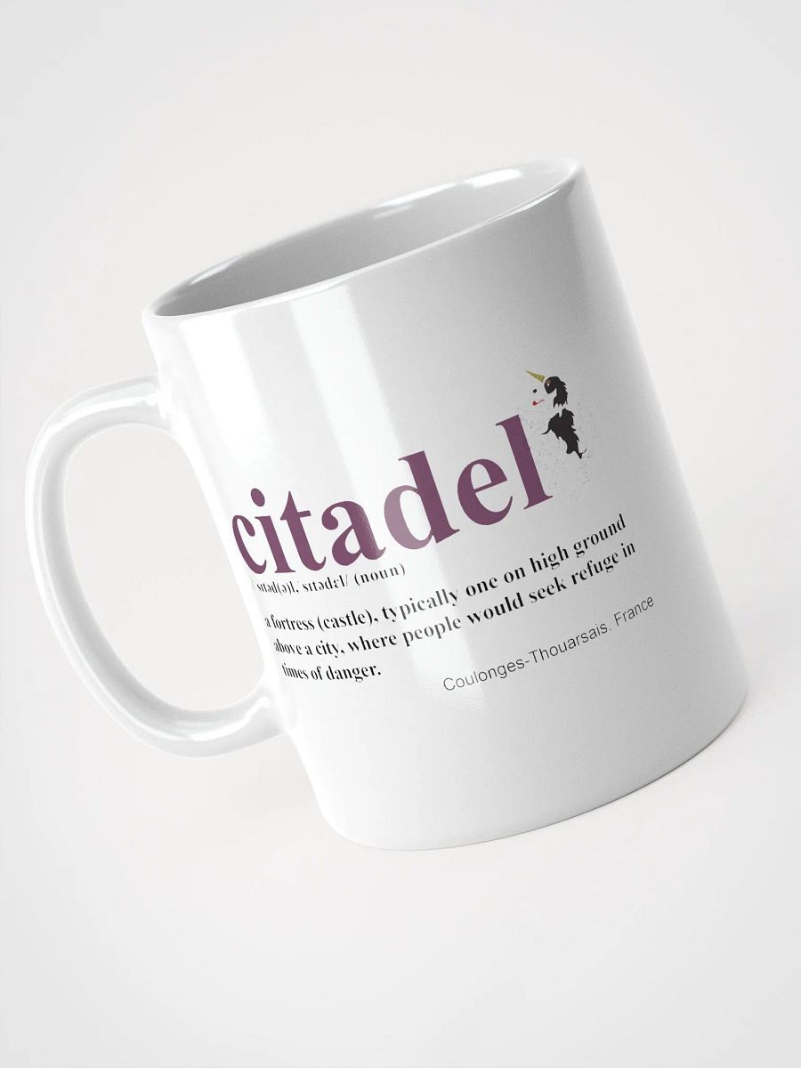 White Glossy Mug with Citadel Definition in English (and Baxter) product image (3)